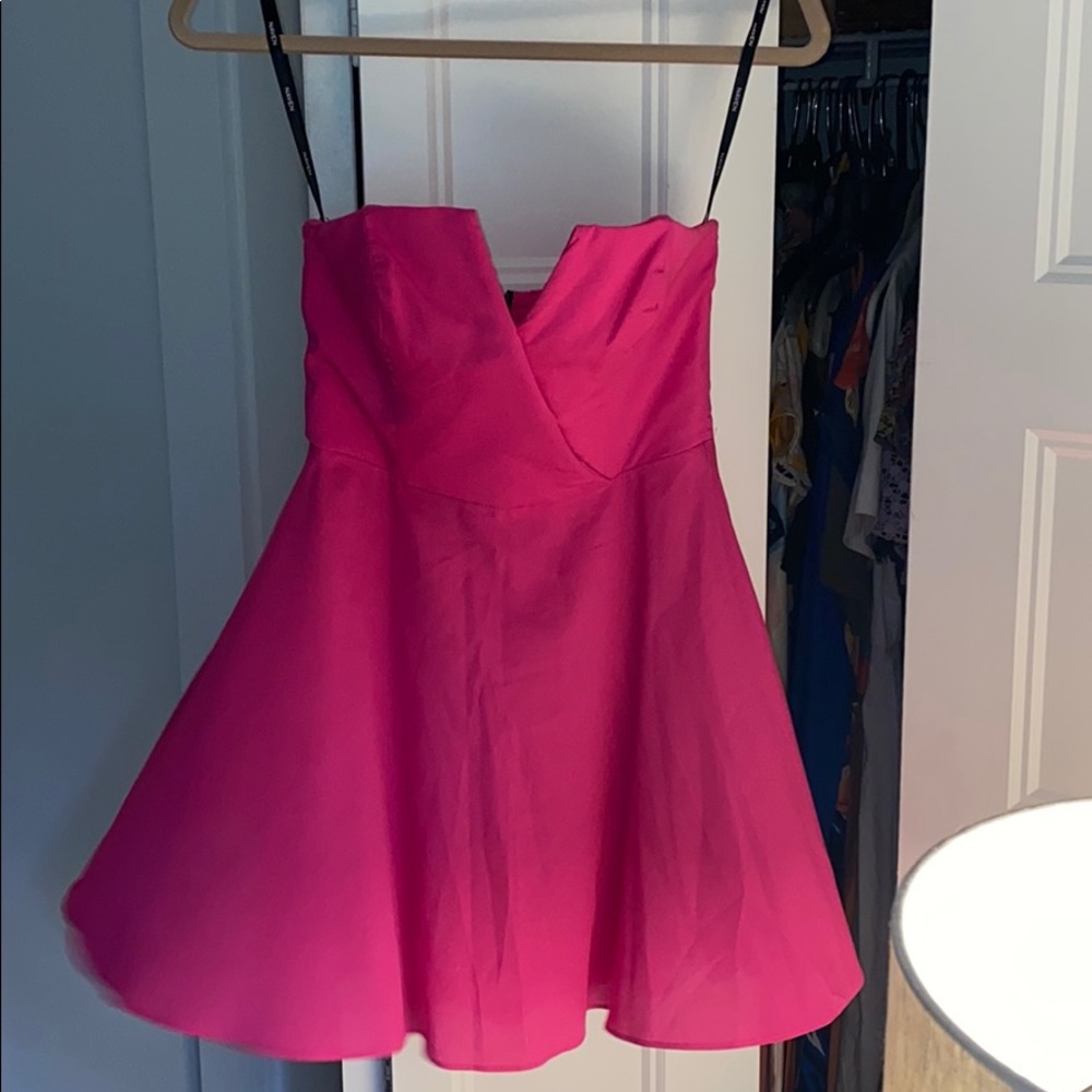 Naven hot pink strapless mini dress